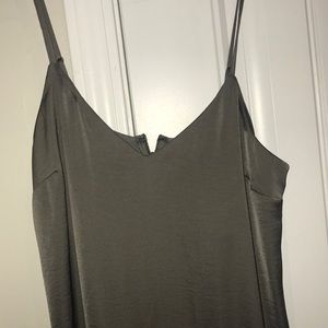 Olive Silk Maxi Dress